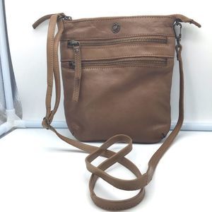 COCHOA genuine brown leather crossbody bag